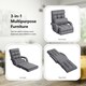 image 10 of COSTWAY 2 IN 1 Folding Lazy Sofa Lounger Adjustable Black Grey