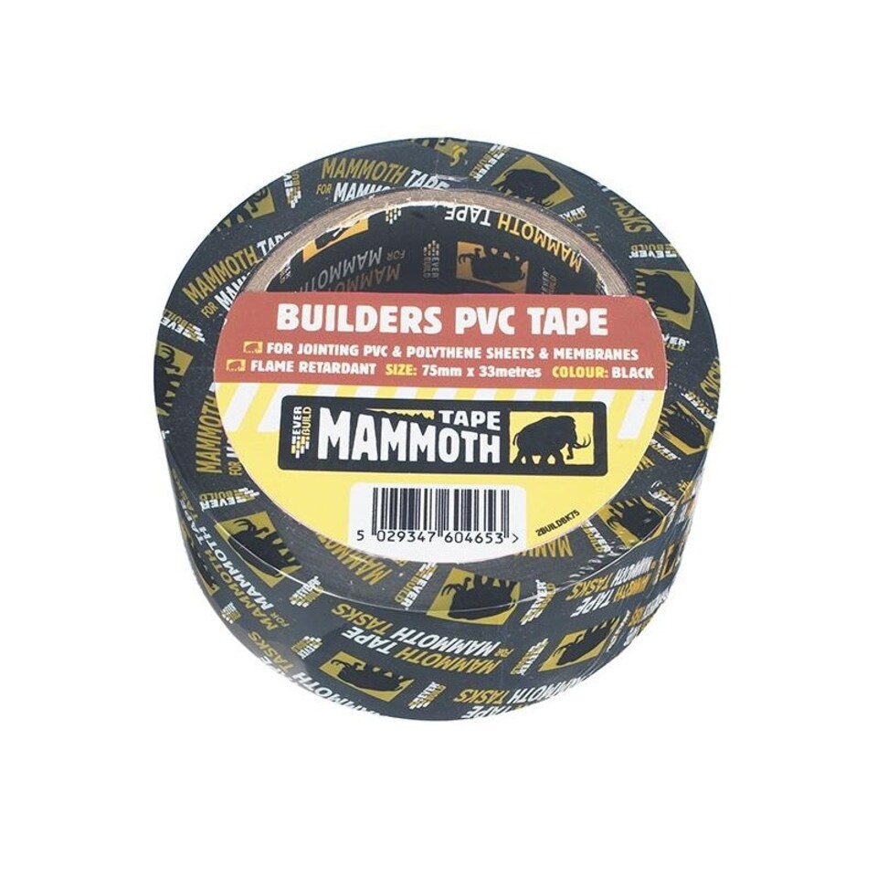 Everbuild Sika Builders Pvc Tape B - Black - 75mm x 33m
