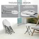 image 9 of Outsunny Folding Stool Set of 4, Decorative Garden Stool Set Grey
