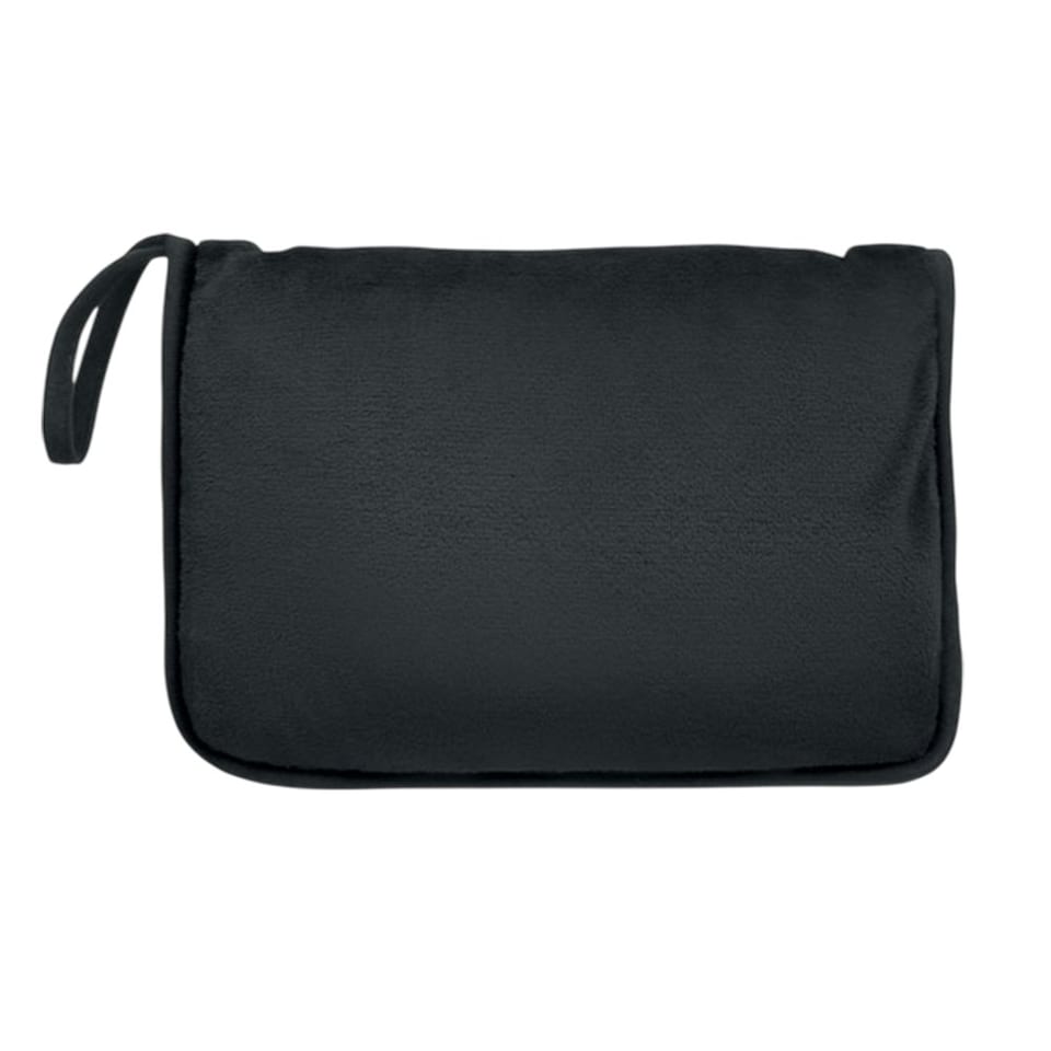image 1 of MidOcean 2 in 1 Cozy Travel Pillow Set - Black - One Size Black