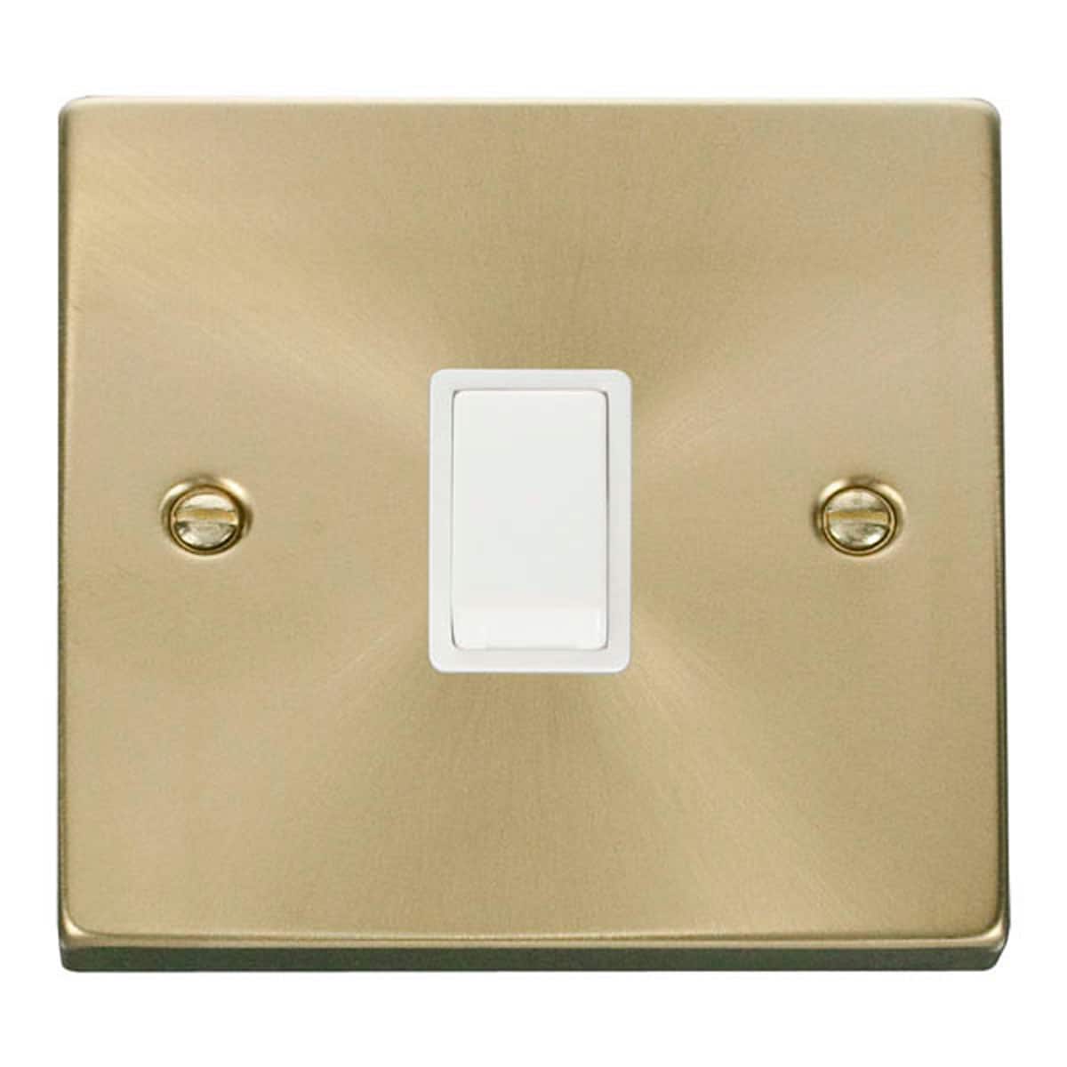 SE HOME Satin Brushed Brass 1 Gang 20A DP Switch Gold Satin Brass