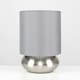 image 3 of ValueLights Pair Of Modern Brushed Chrome Bedside Touch Table Lamps With Grey Shades