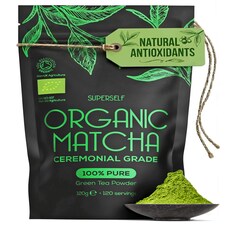 SuperSelf Organic Matcha Green Tea Powder Ceremonial Grade 120g