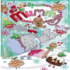 Bear Baking Mummy Christmas Card