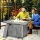 image 2 of Outsunny Fire Pit Table with 50,000 BTU Burner, Cover, Glass Screen, Grey
