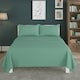 image 2 of Easy Care Flat Bed Sheet Polycotton Durable Low Maintenance Bedding | Green | Mint