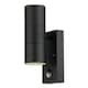 image 3 of First Choice Lighting Set of 2 Blaze Black Outdoor Up Down Motion Sensor Wall Lights Black | Clear