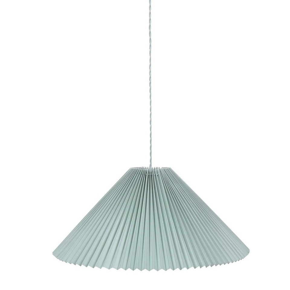 image 1 of ValueLights Akira Blue Paper Pleat Single Drop Ceiling Pendant Light & Bulb | Blue