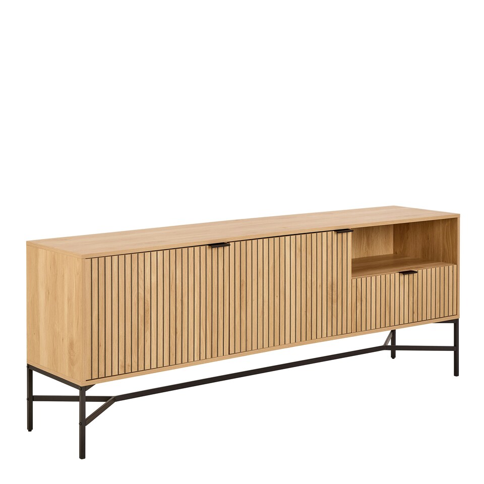 image 1 of Jaipur Sideboard With 2 Doors and 2 Shelves in Oak Brown