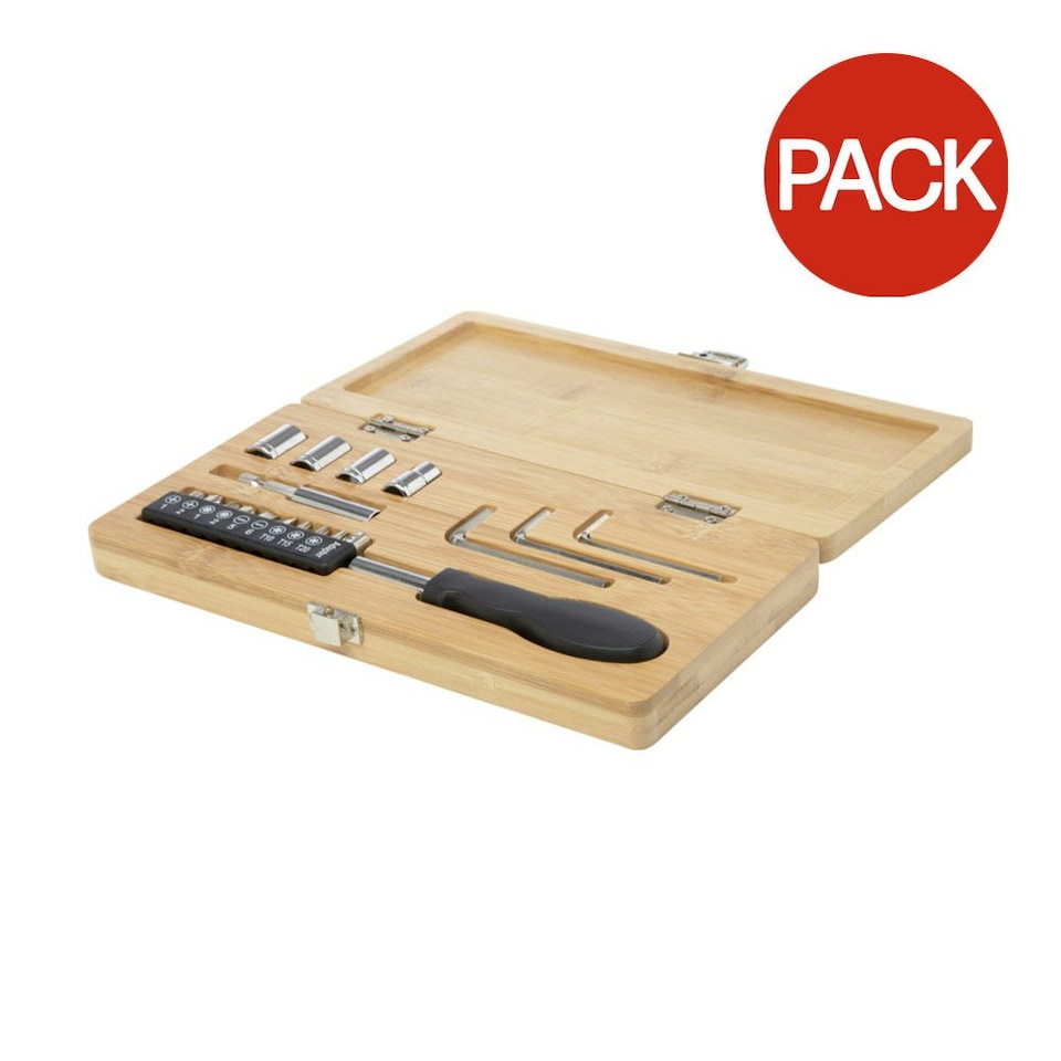 image 1 of STAC Bamboo Tool Set (Pack of 19) - Natural - One Size