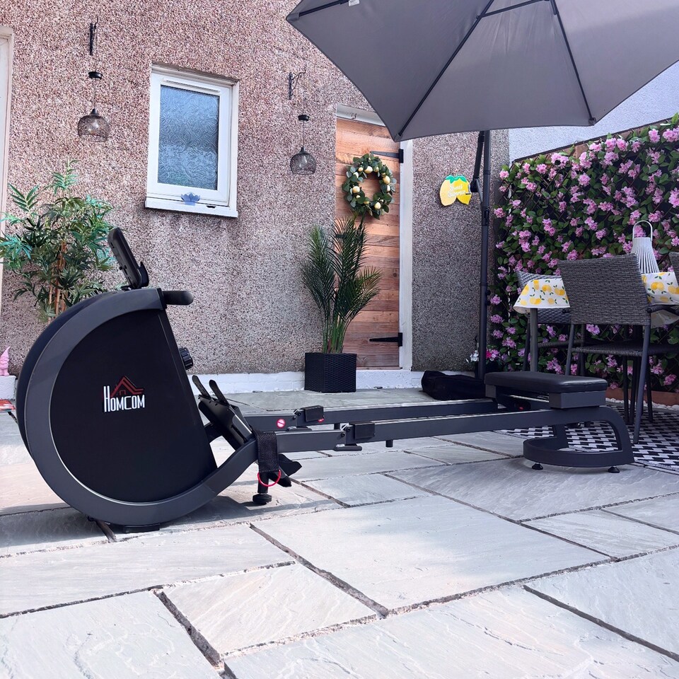 image 1 of HOMCOM Magnetic Foldable Rower with 16-Level Adjustable Resistance for Home, Gym