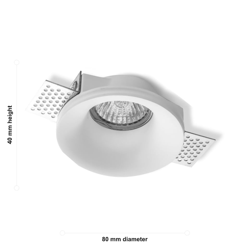 image 1 of Set of 2 Bianca - White Plaster In GU10 Recessed Downlights