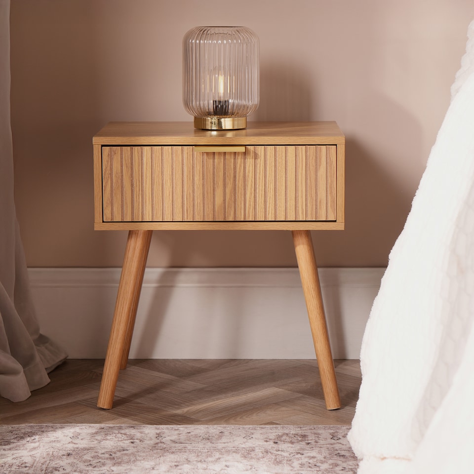 image 1 of OHS Venice Bedside Table 1 Drawer Cabinet Nightstand Storage Unit