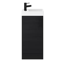 Balterley Floor Standing Vanity Basin 400mm Charcoal & Matt Black Handle