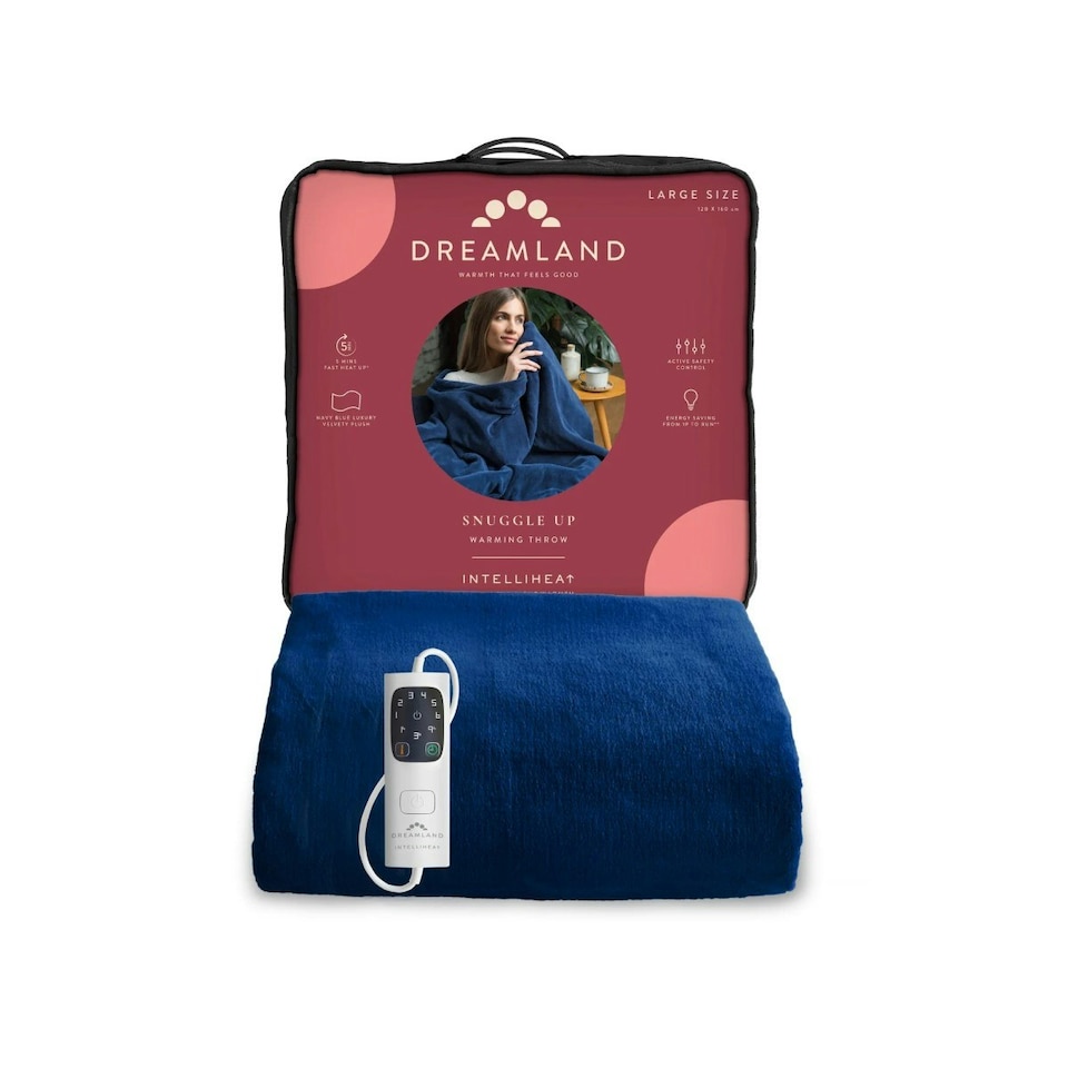 Dreamland Snuggle Up Warming Throw-Navy 120X160cm