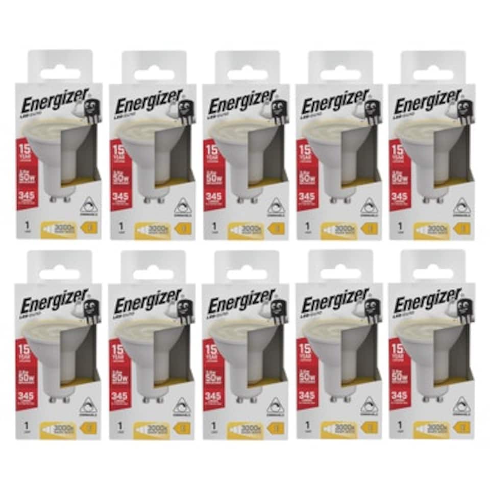 image 1 of Energizer LED GU10 345lm 3.6W 3000K (Warm White) Dimmable Light Bulb - Pack of 10