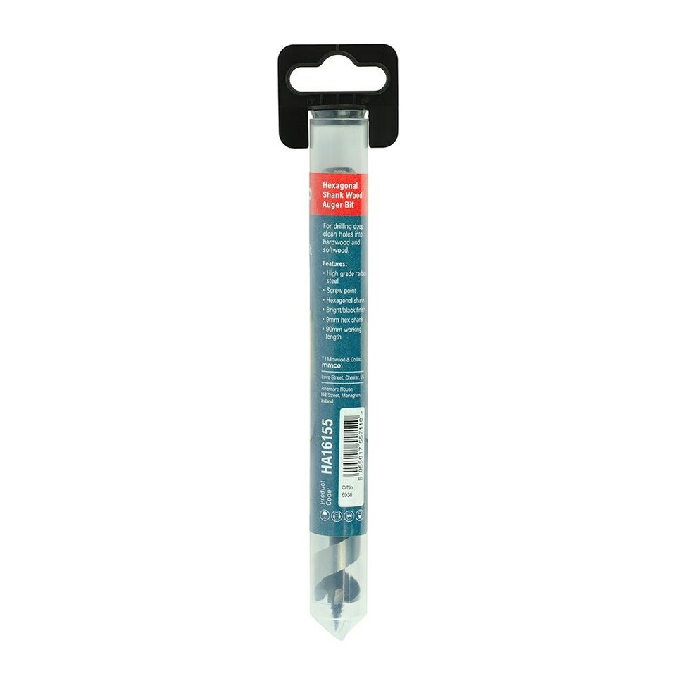 image 1 of Timco - Wood Auger Bit - Hex Shank (Size 16.0 x 155 - 1 Each)
