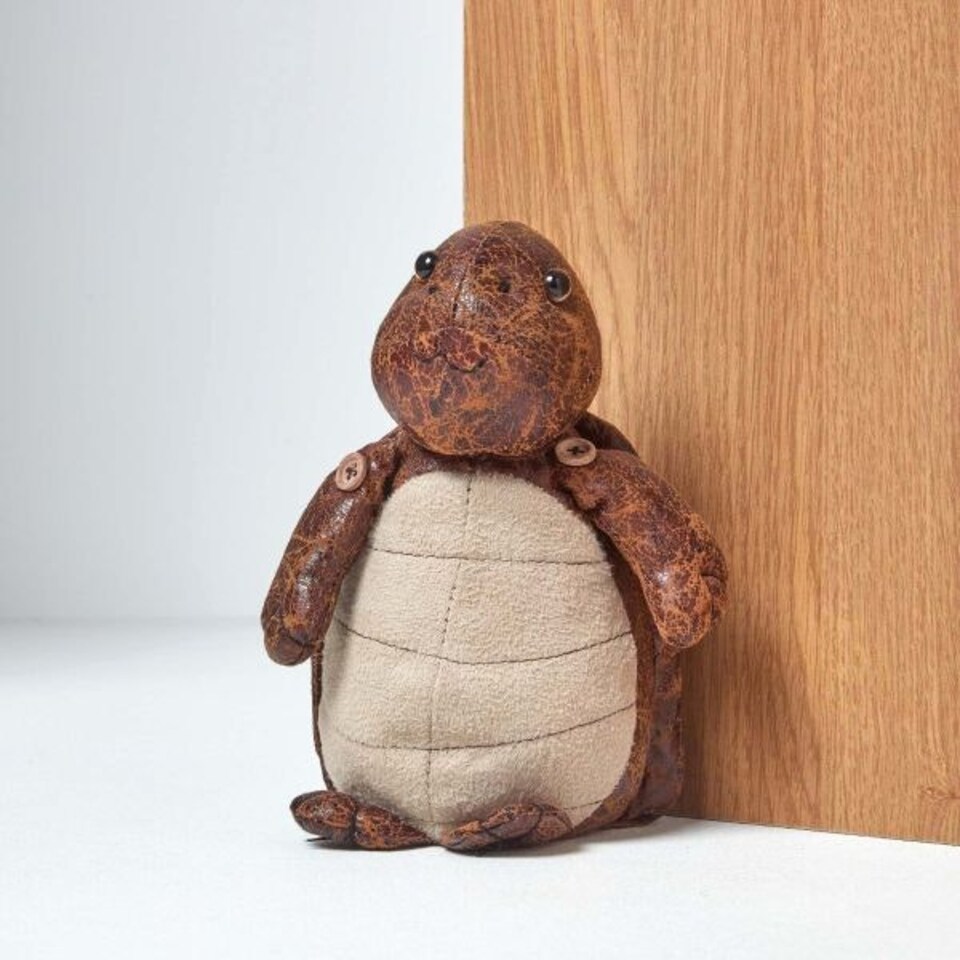 image 1 of Homescapes Door Stop Novelty Turtle Door Stopper Animal Faux Leather