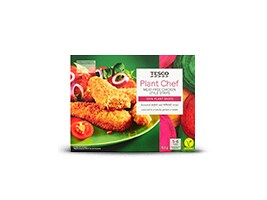 Tesco Plant Chef Bezmasý výrobek na bázi rostlinných bílkovin v obalu z kukuřičných lupínků 165g