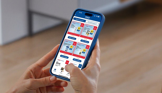 Otevřete sekci Kupony v aplikaci 