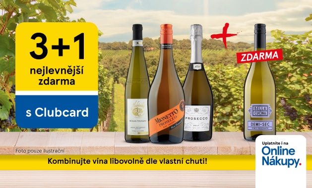 3+1 zdarma na vína dle vlastního výběru s Clubcard!