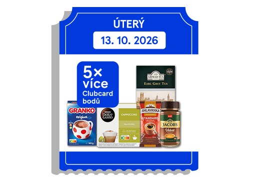5× více Clubcard bodů