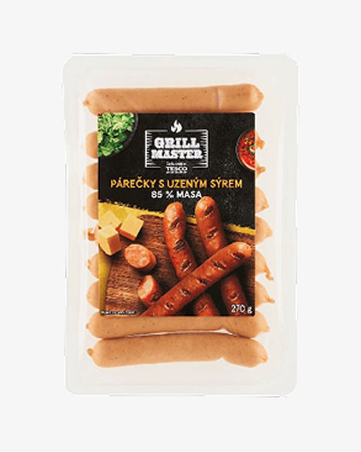 Tesco Grill Master Párečky s uzeným sýrem