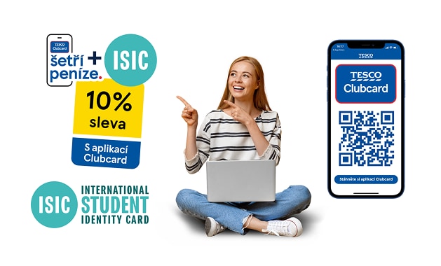 Ušetřete 10 % na celém nákupu s aplikací Clubcard a ISIC