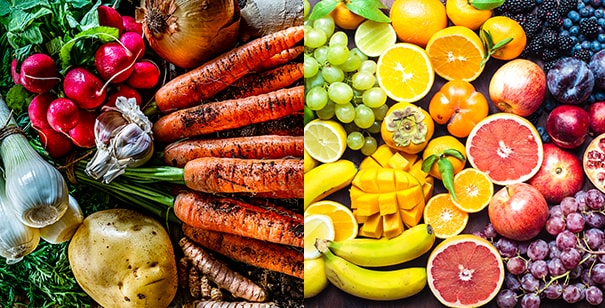 Roppanós zöldségek, zamatos gyümölcsök