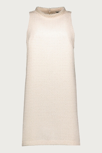 Elefántcsontszínű, egyenes szabású ruha