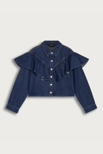 Sötétkék fodros farmering