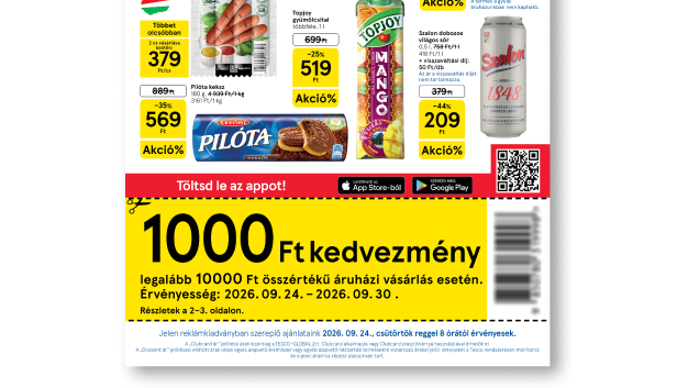 Kedvezmény a következő nagybevásárlásra.