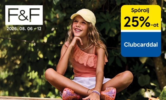 Spórolj 25%-ot Clubcarddal F&F baba- és gyerekruhák vásárlásakor