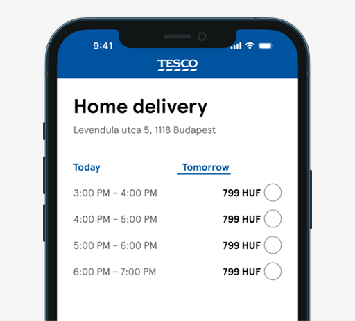 Choose delivery slot