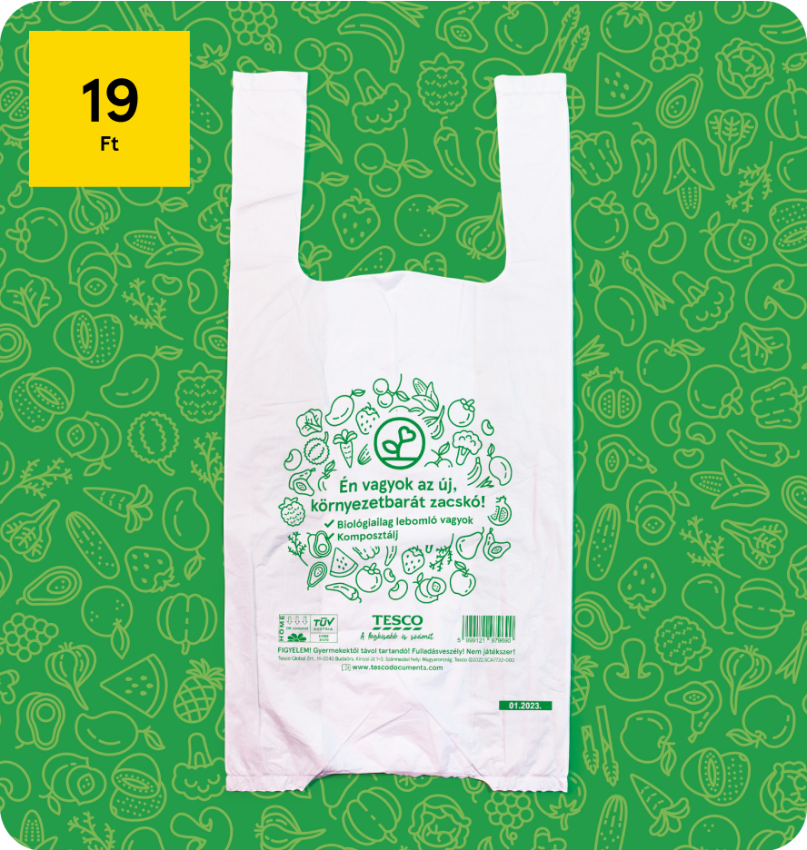 Biológiailag lebomló zacskó