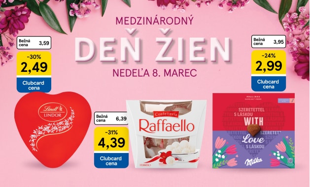 Obdarujte ju na Deň žien sladkými dobrotami za výhodné ceny s Clubcard