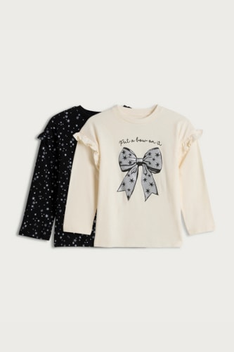 Tričká s trblietavou mašľou (2 ks)