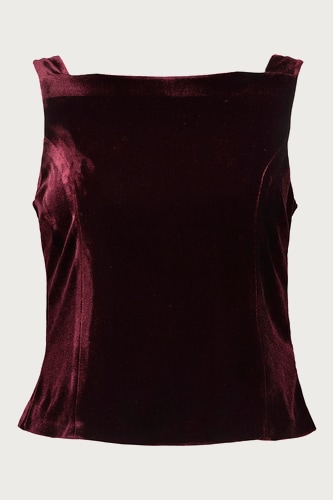 Bordový zamatový top