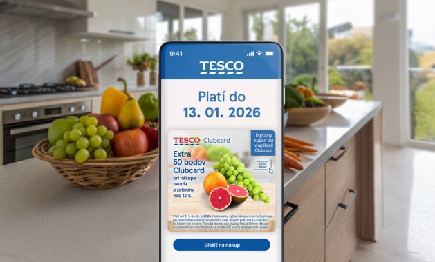 Získajte extra 50 bodov Clubcard pri nákupe ovocia a zeleniny