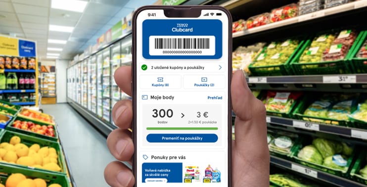 Objavte všetky výhody  aplikácie Clubcard