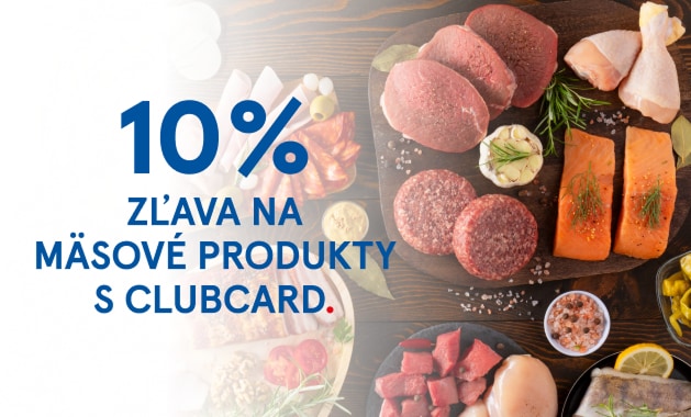 Zľava 10 % s Clubcard na mäsové produkty v Tescu Myjava