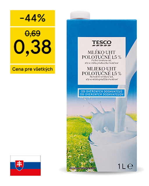 Tesco mlieko 1,5 %