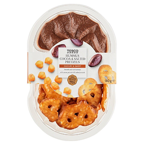 Tesco Cícerovo-sezamová nátierka s kakaovým práškom so pšeničnými praclíkmi 140 g