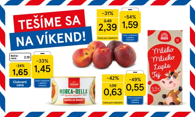 Víkendová super ponuka  v aplikácii Clubcard