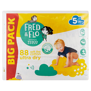 Fred & Flo Ultra Dry plienky Junior 5 11-18 kg 88 ks