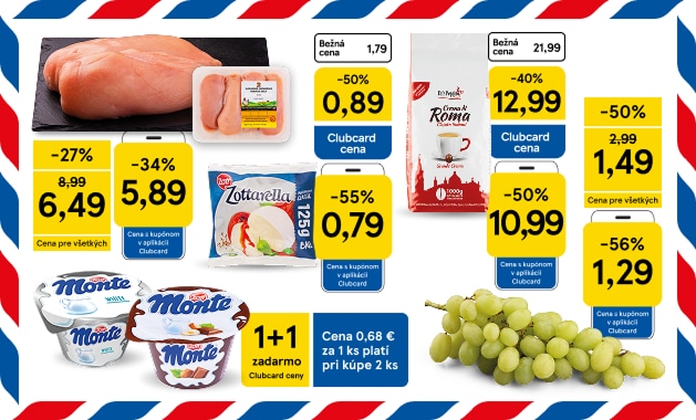 Víkendová superponuka  v aplikácii Clubcard