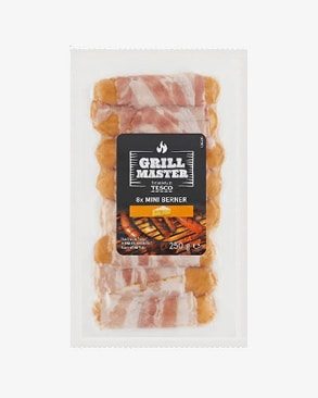  Tesco Grill Master Bernské párky so syrom obalené slaninou 