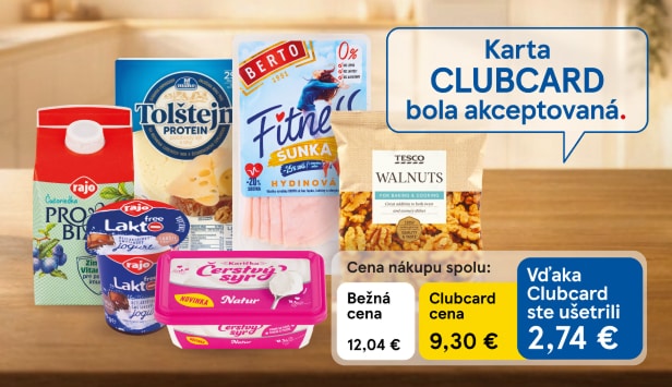 Ušetrite vďaka Clubcard za celý nákup