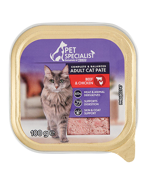 Pet Specialist paštéta pre mačky s hovädzím a kuracím mäsom 