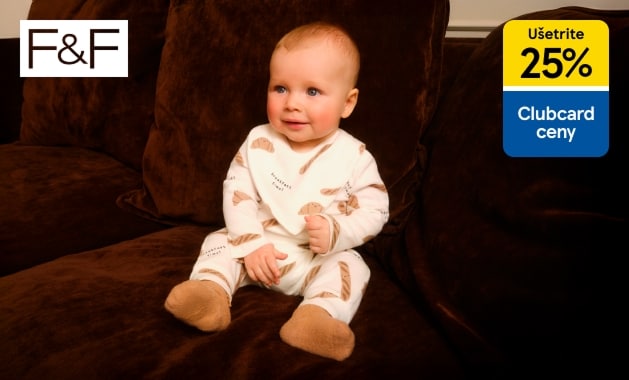 Využite zľavu 25 % na dojčenské oblečenie značky F&F s Clubcard
